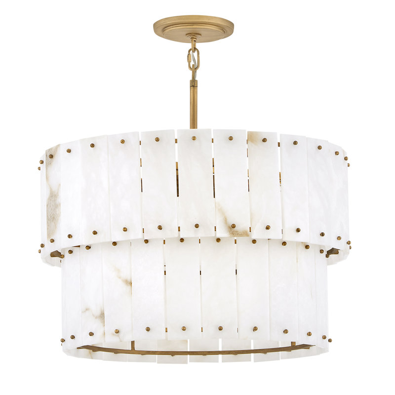 Simone 6 - Light Steel Dimmable Drum Chandelier