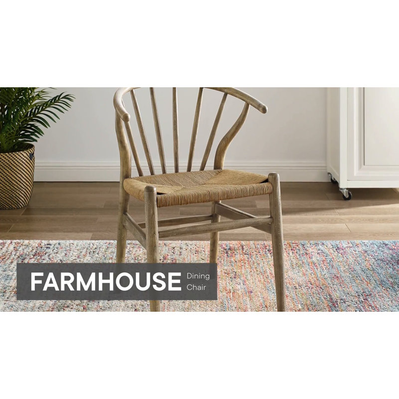 Gray Wood and Cane Spindle Dining Side Chair Set