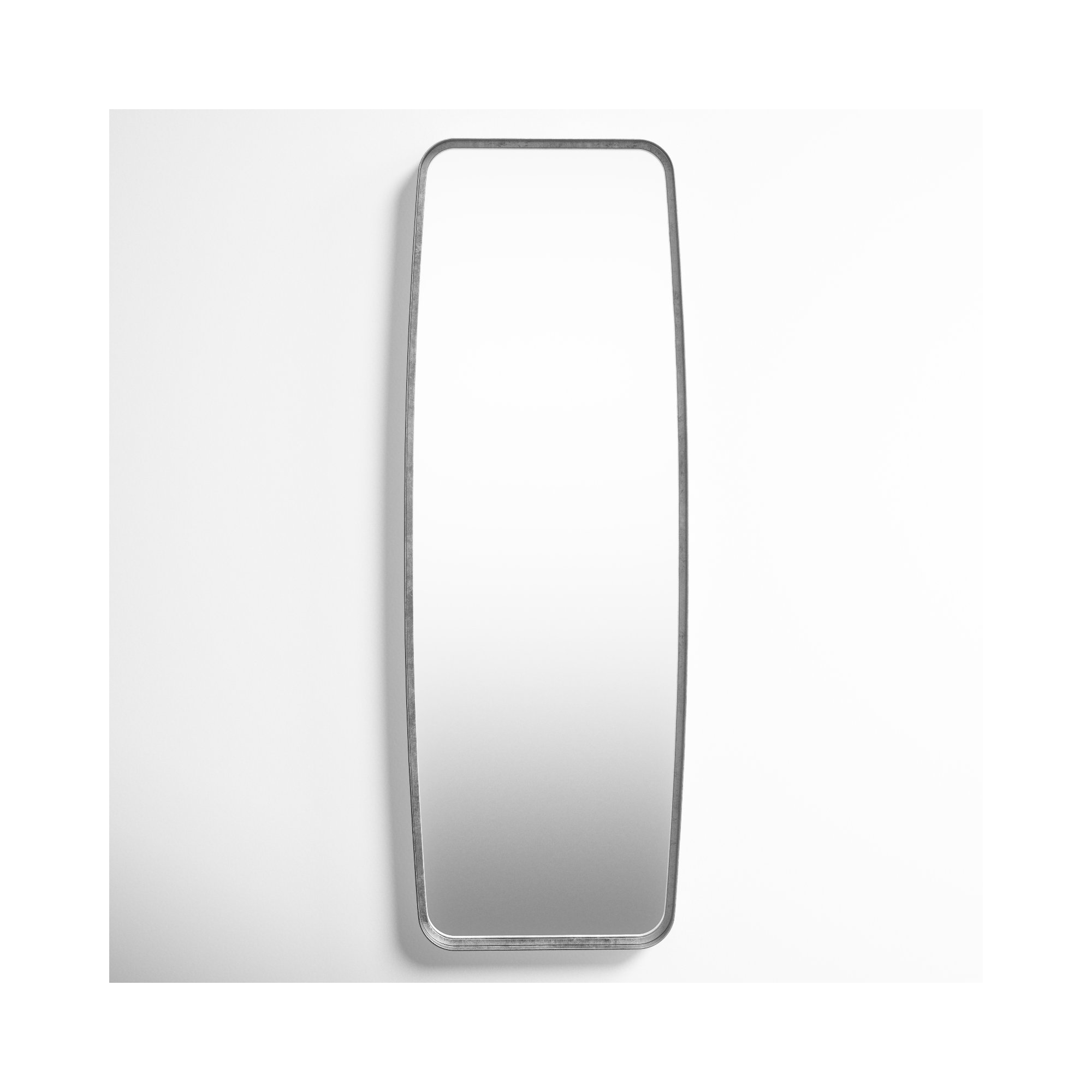 Belle Iron Wall Mirror, Silver Leaf, 60" x 21"