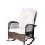 Chaise berçante d'extérieur avec structure en acier et coussin moelleux épais - Meubles de jardin