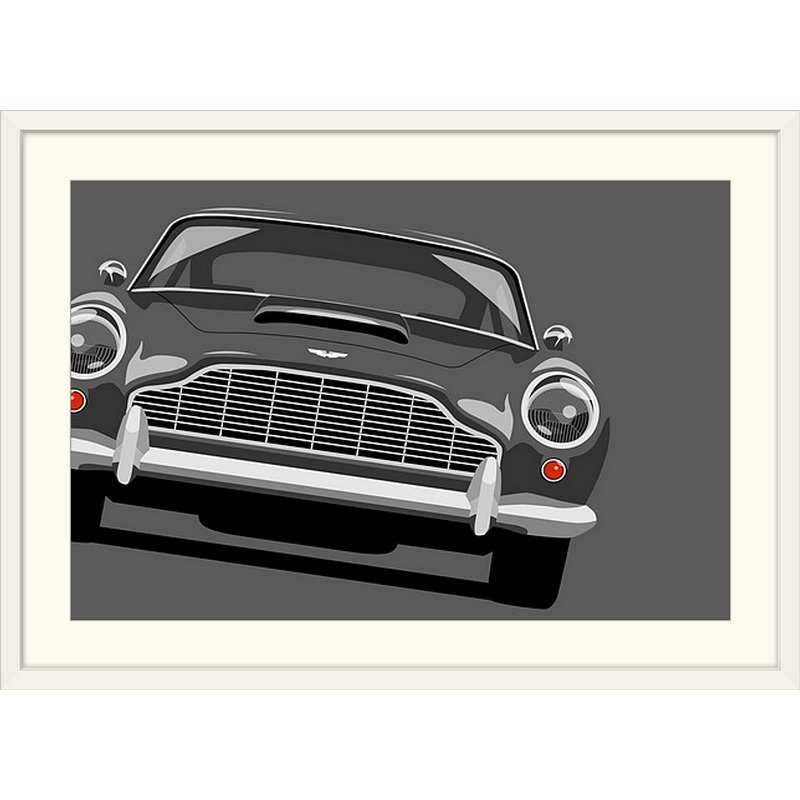 «Aston Martin DB5» par Francy, impression, H 20 po x l 26 po x P 1 po, Cadre blanc