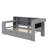 Twin Size Platform Bed With Storage Shelves, Drawers, Charging Station, LED, Desk And Upholstered Headboard-1052548383