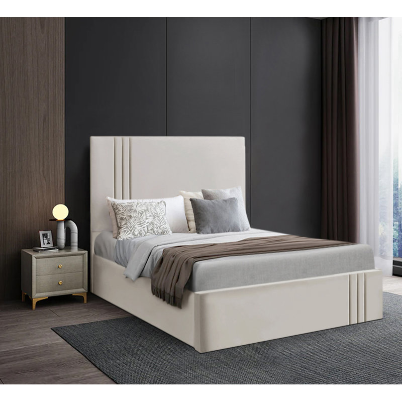 Aironas Upholstered Bed, 91 cm H x 61 cm W, Asphalt