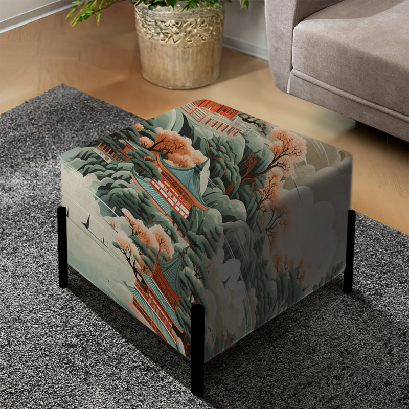 Pagoda Inspirations - Repose-pieds carré chinois