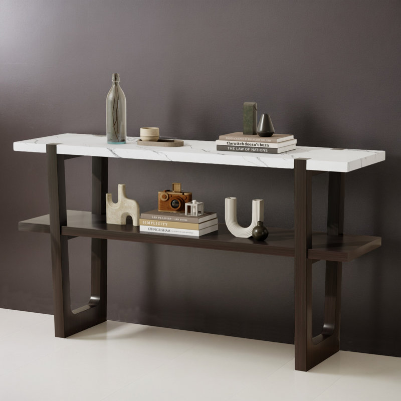 54" Console Table Entryway Side Table for Hallway Living Room, Espresso