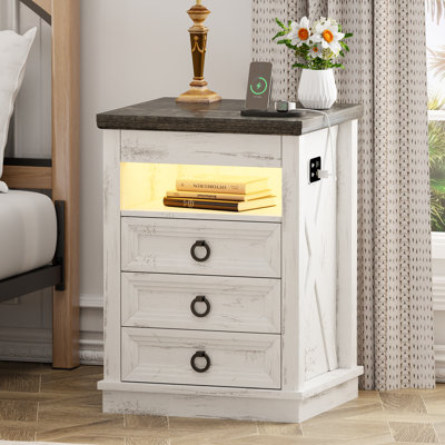 3-drawer Nightstand With Hidden Storage