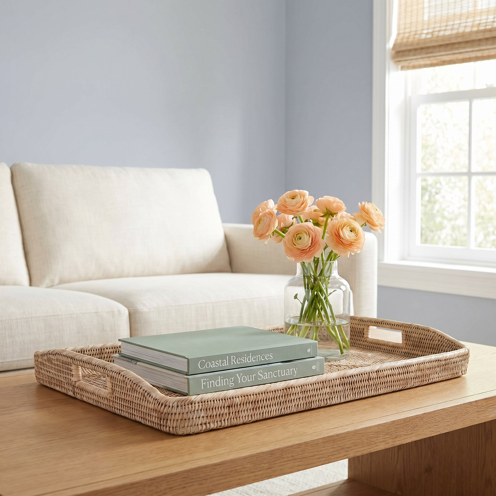 Ilonka Decorative Tray, White Wash, 2" H x 28" W x 18"D