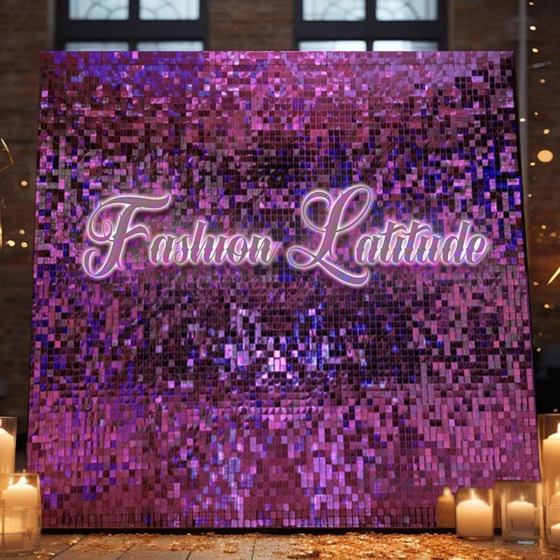 Panneaux muraux à paillettes scintillantes 12 po x 12 po pour la graduation, Mauve, 36