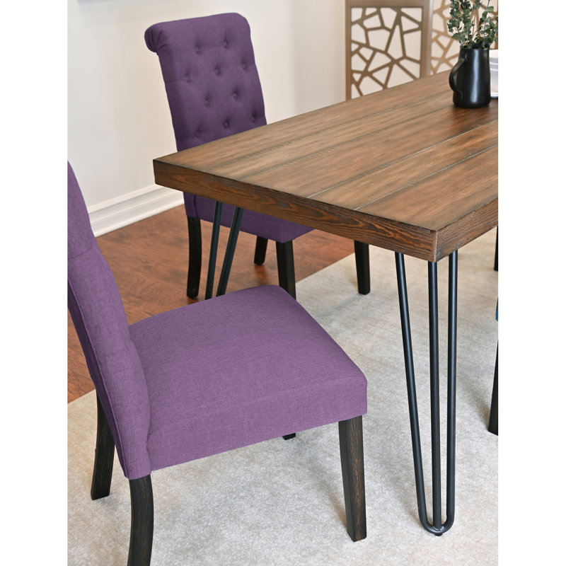 6 ensembles de salle à manger: table en épingle à cheveux, 4 chaises, banc et charme rustique