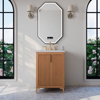 Turlington 24" Freestanding Standard Single Bathroom Vanity with Top
