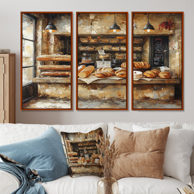 French Cafe Baguette Paris Shop III - Ensemble de décorations murales French Cafe