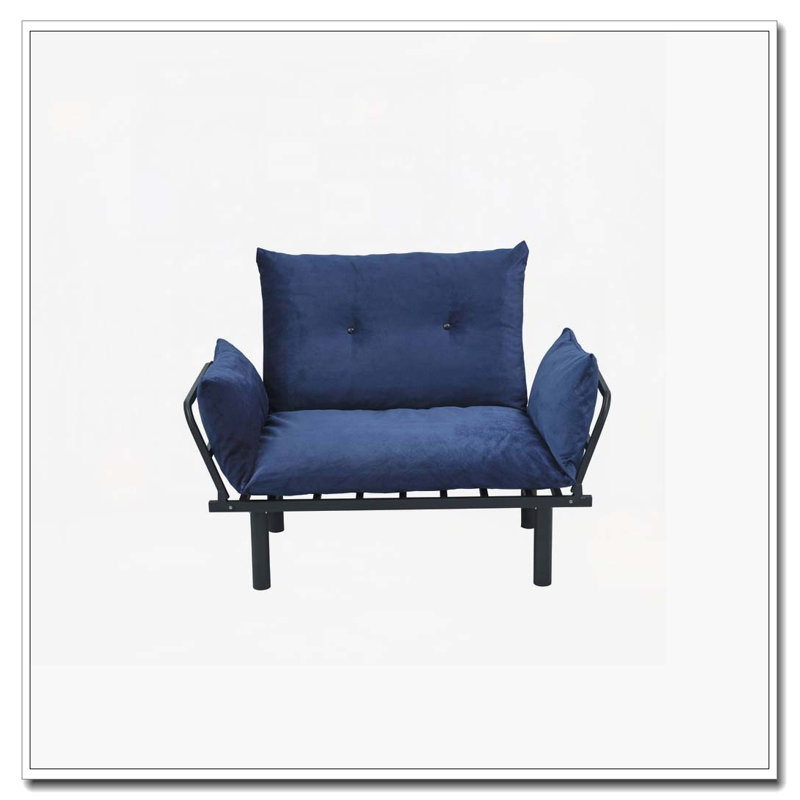 Blue Futon Loveseat(Metal Main Material), Blue