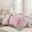 3 Piece Microfiber Tie Dye Printed Comforter Set Pink Twin/Twin XL