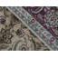 Tapis gris et rouge noué à la main de haute qualité