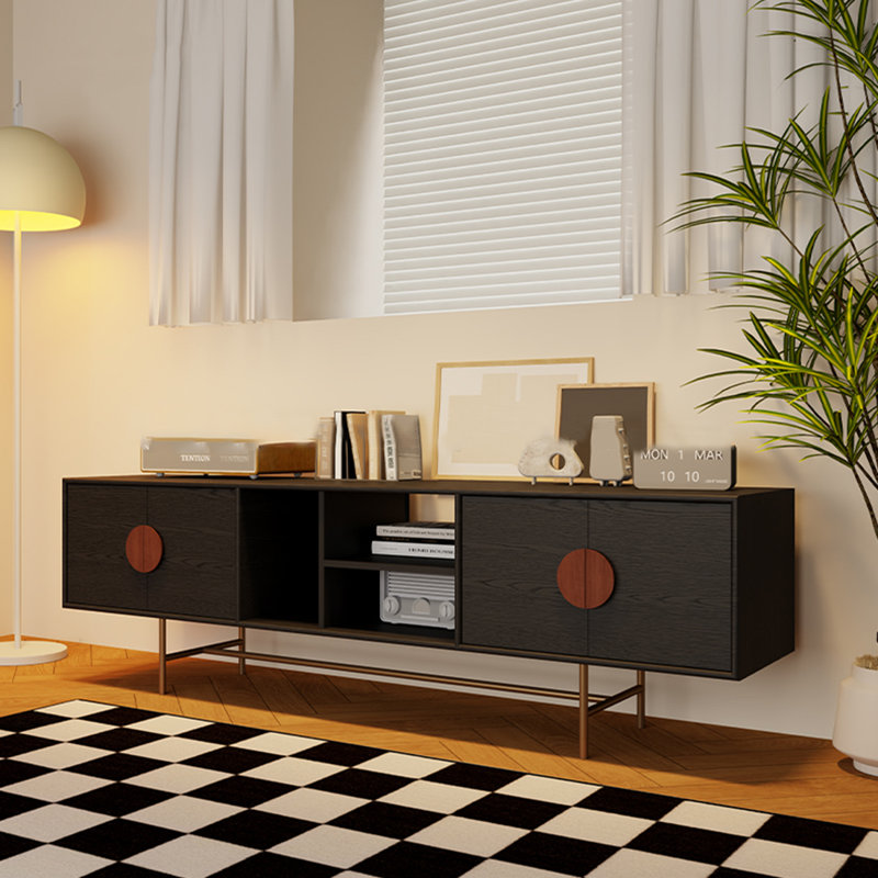 Meuble télé en bois Home Simplicity, H 19,68 po x L 82,67 po x l 15,75 po, Noir