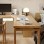 Bureau de direction en L en bois massif Burlywood-1317819526