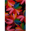 Tapis décoratif moderne multicolore à motif de fleurs foncées-764482573