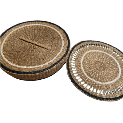 Napperons Seagrass, noir, ensemble de 6