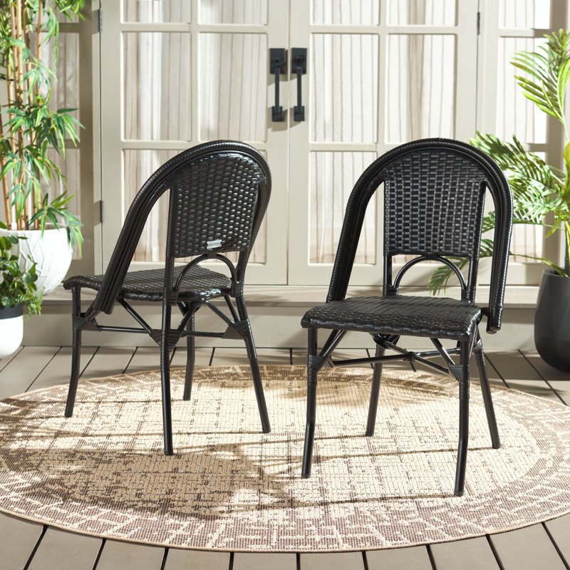 Torino Poly-Wicker Bistro Dining Chair, Black