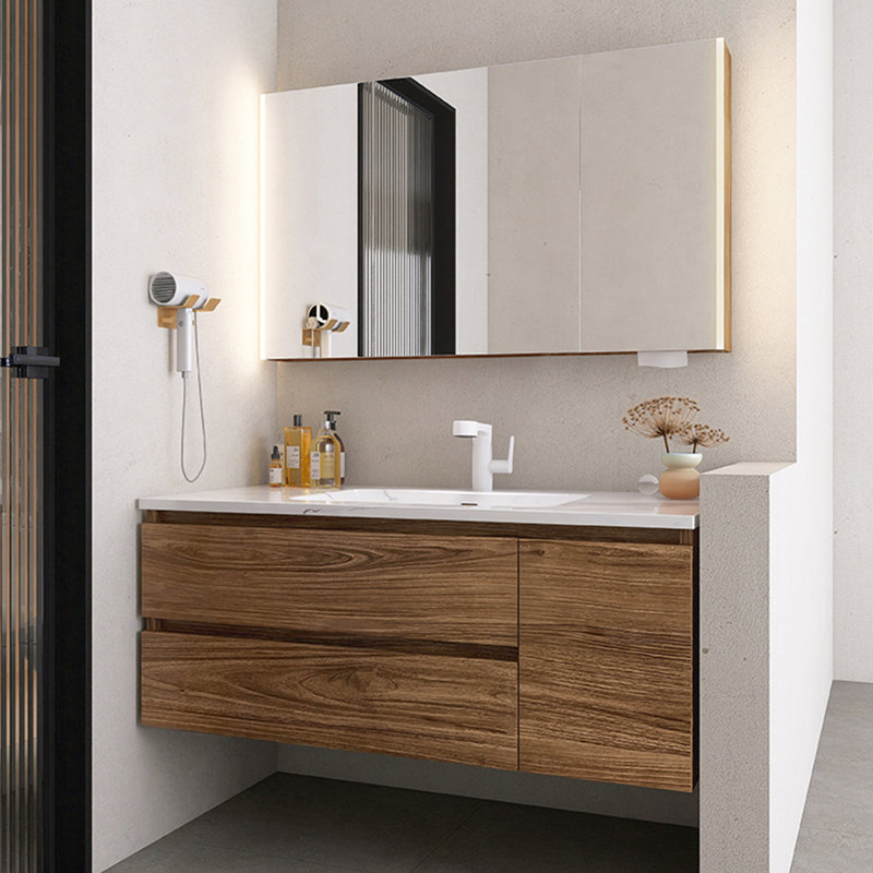 Retro minimalist style bathroom cabinet