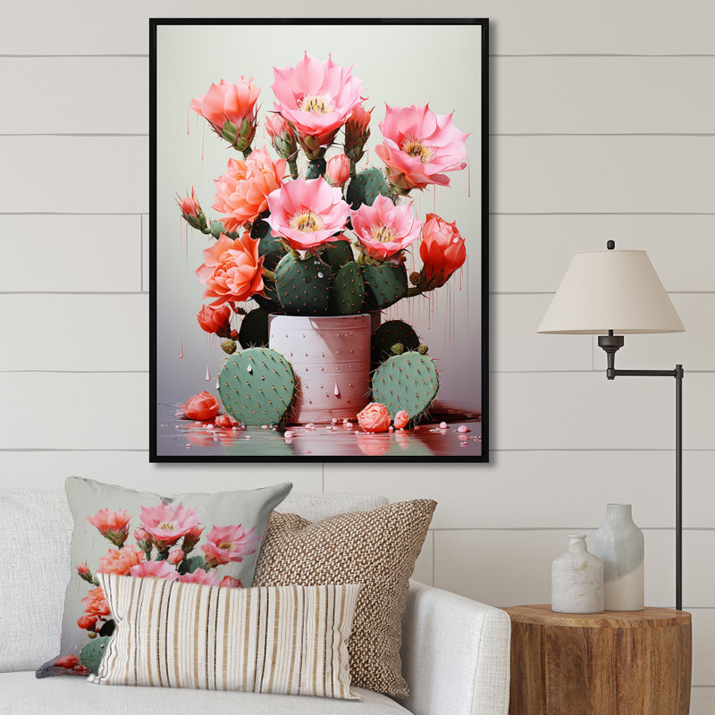 " Cactus Raspberry Reserve ", Black Floater Framed, 20" H x 12" W x 1" D