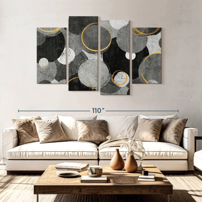 Avery Layered Dark Circles, 54" H x 84" W