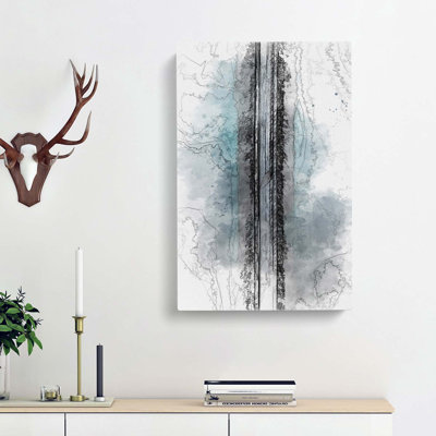 Lake Road in Abstract - Wrapped Canvas Drawing - Wrapped Canvas