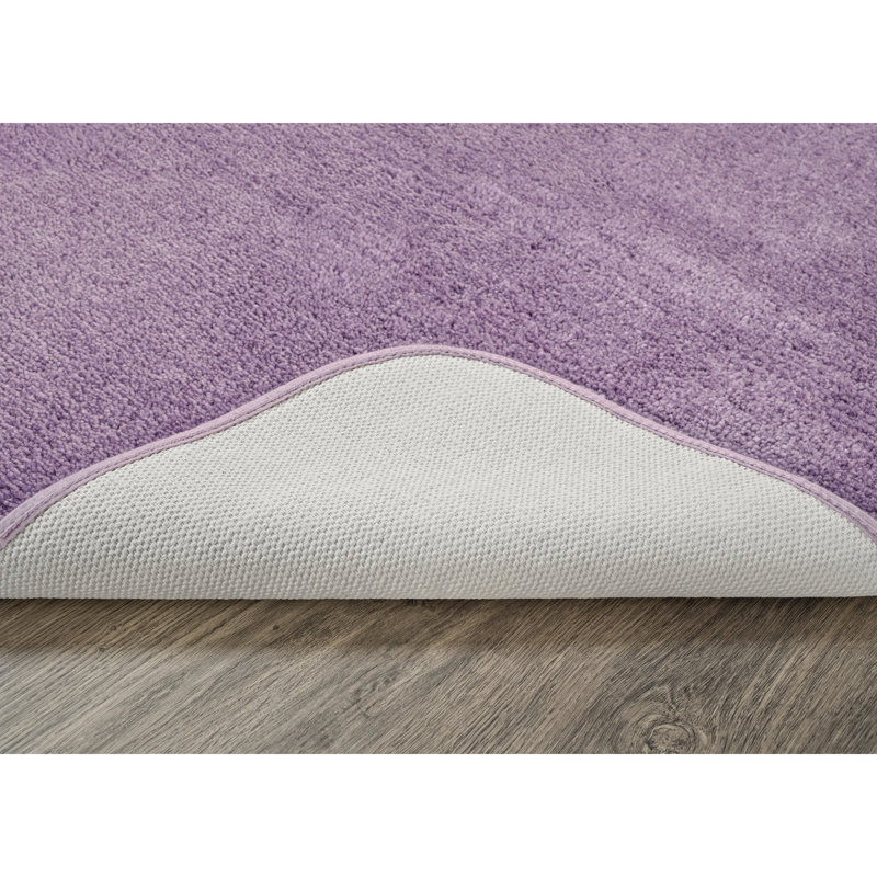 Mccluney Traditional Nylon 2 Piece Bath Rug Set with Non-Slip Backing, Purple