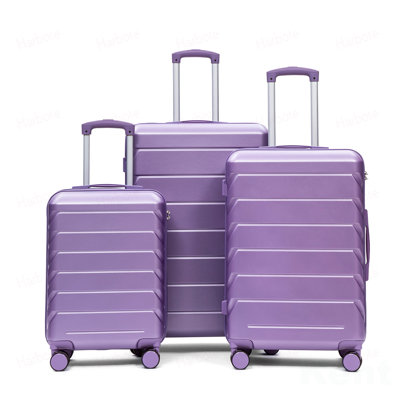3-Piece Luggage Set (20+24+28 Inch), ABS Hardshell, New Upgraded Iron Handle, Combination Lock, 360° Spinner Wheels, Side Handle & Side Hook on 24/28" .