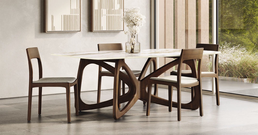 The Butterfly Dining Room Collection is a striking addition to any space.