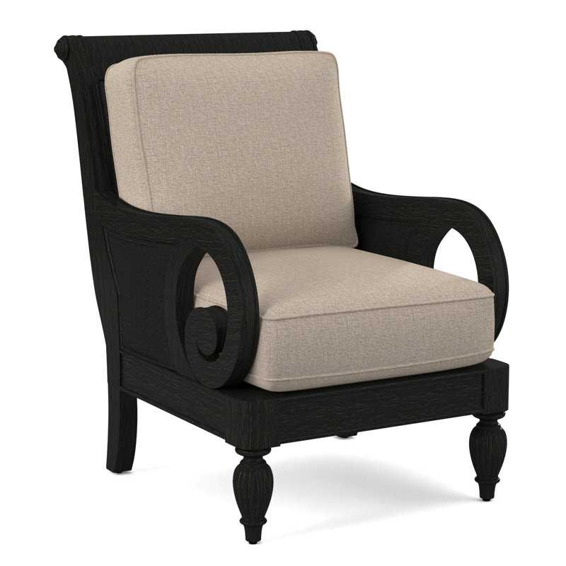 Grand View 71.12Cm Wide Armchair, Antique Black Finish, Neutral Performance Plaid; 0121-93