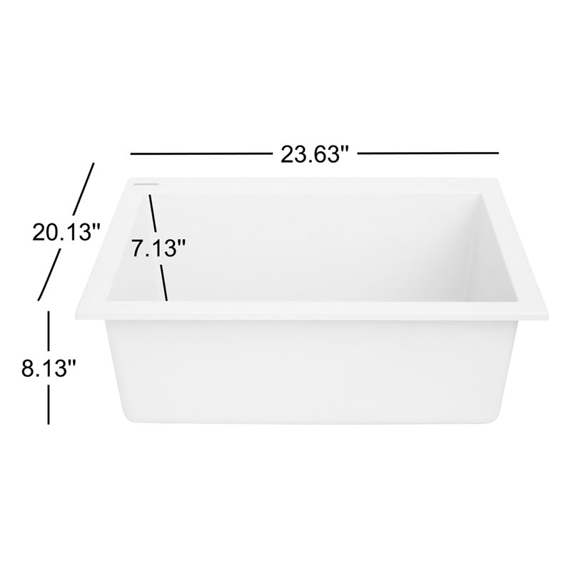 Holcomb 24" L Drop-In Kitchen Sink, Cloud White
