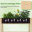 Lit de jardin surélevé en bois 2 pièces avec pieds, roues verrouillables, doublure pour herbe végétale-401779363