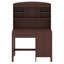 Ensemble de bureau d'écriture et chaise rembourrée avec bibliothèque, bureau d'ordinateur rétro de 40 po avec 4 tiroirs, tablette de rangement et chaise-1024857928