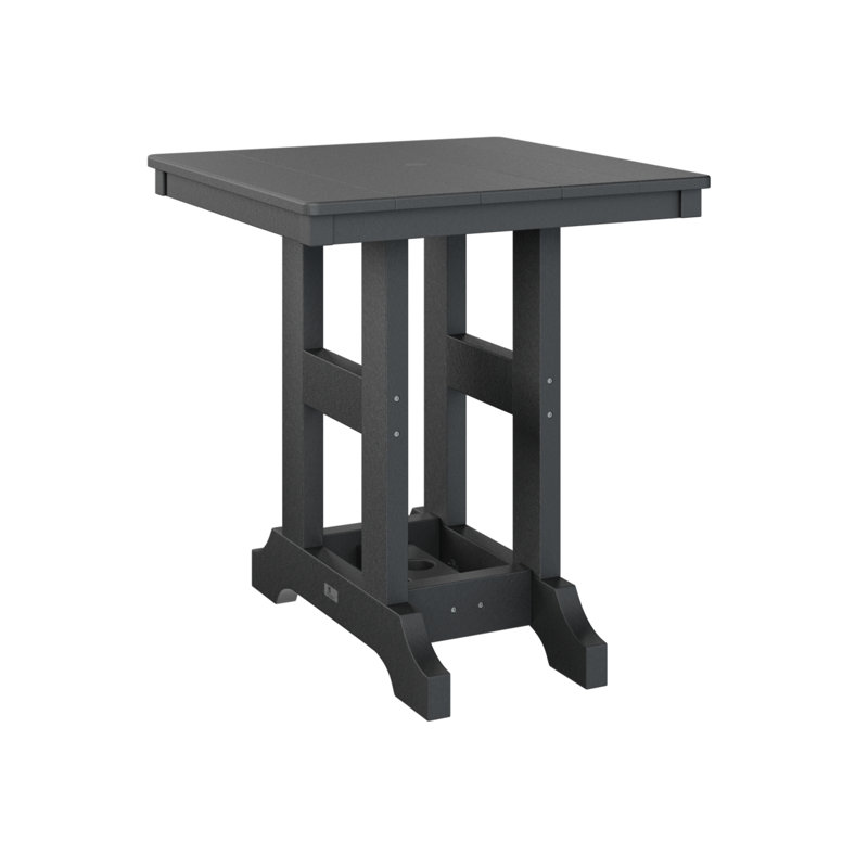 Table de bar carrée 28 po Berlin Gardens Garden Classic, H 39,5 po x l 28 po x P 28 po, Noir