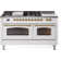 ILVE Nostalgie II 60 Dual Fuel Range, 5 Burners, Griddle, Frenchtop