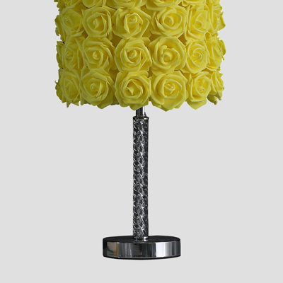 Lampe de table en acrylique / métal 18,25 "Yellow Roses In Bloom
