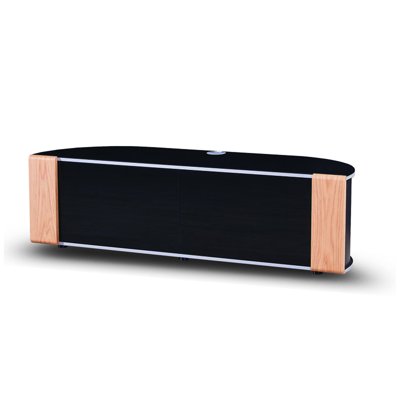 Irwin Unfinished TV Stand for TVs up to 43", Black/Oak