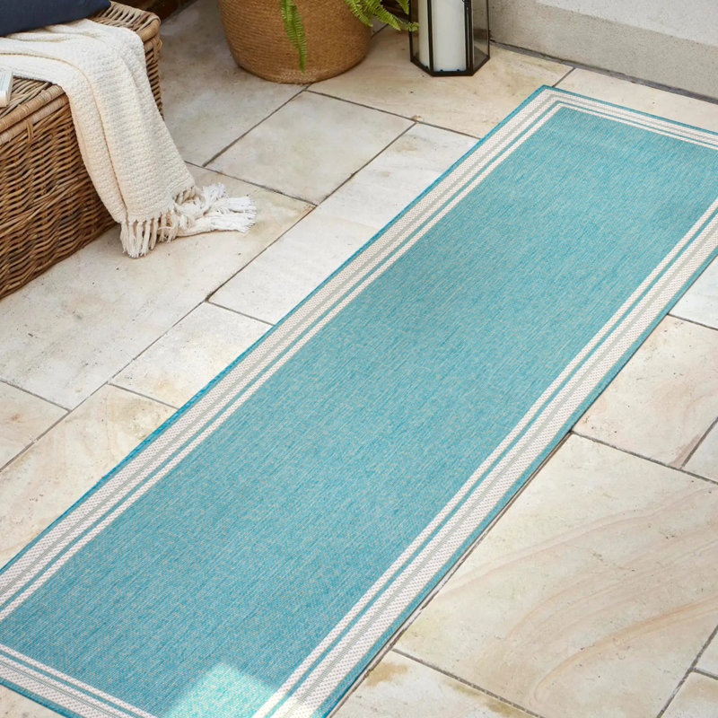 Tapis beige / beige intérieur / extérieur Hasad, Tapis de couloir 2 pi x 8 pi