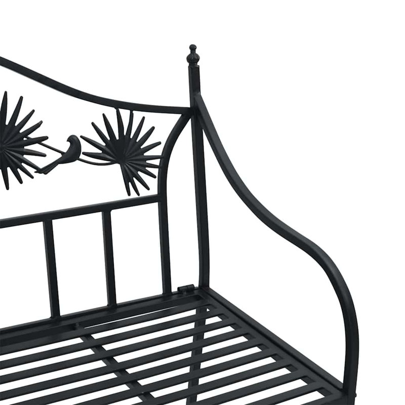 Steel Outdoor Bench, Black