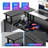 U Shaped Desk, Gaming Desk With Monitor Stand And LED Lights, Reversible Shaped Large Computer Desk With Power Outlets, Office Desk With Storage Bag And Hooks-1934096755