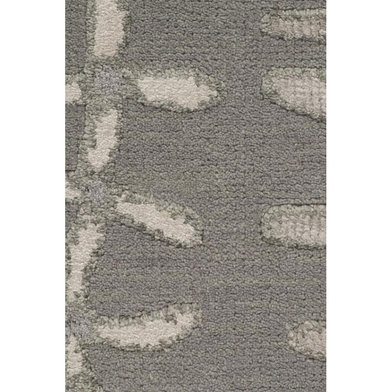 Rug & Kilim’S Scandinavian Runner Rug In Silver-Gray Tones With Floral Patterns, Rectangle 10' x 14'