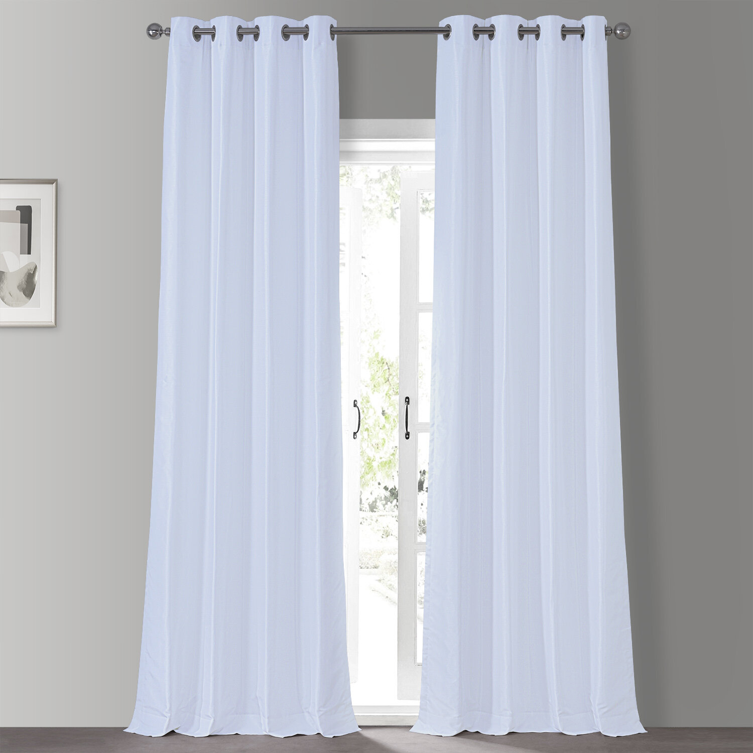 Akke Faux Silk Curtains for Bedroom - Blackout Curtains for Living Room Large Window Single Panel Latitude Run Size per Panel: 50 W x 108 L, Curtai