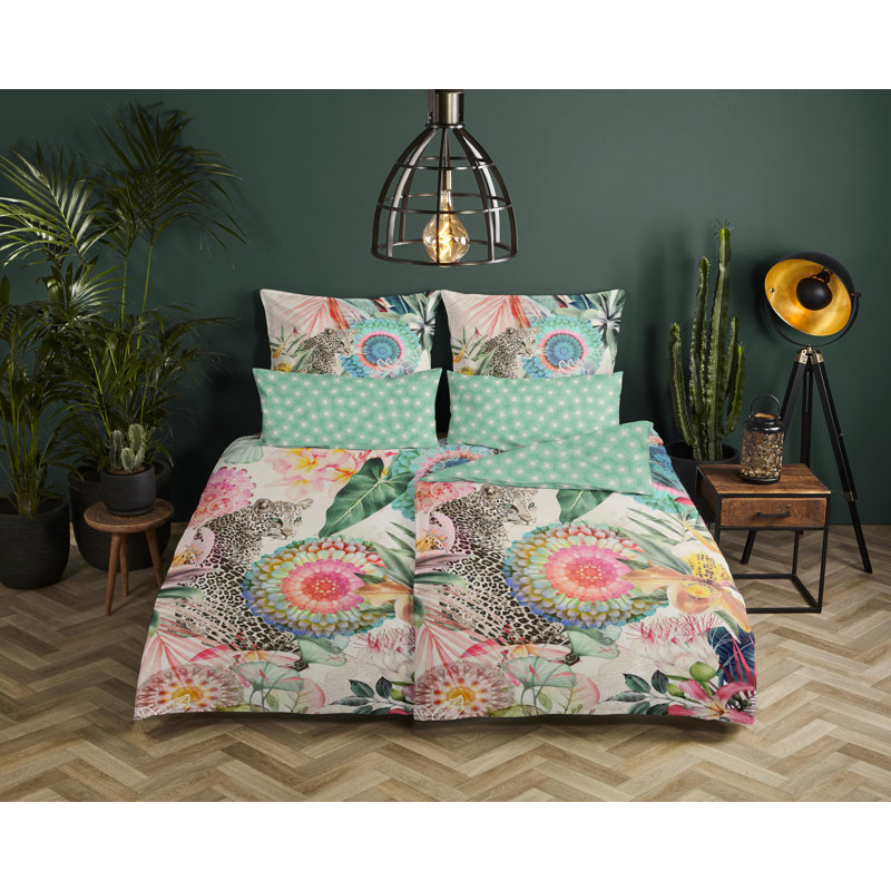 Dbo 200x200+2-80x80 Hip Katoen-satijn No.7157 Multi, 155cm x 220cm Duvet Cover + 1 pillowcases 80 x 80