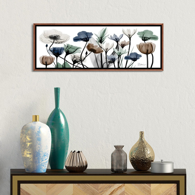 Floral Neutrals I sur toile par Albert Koetsier, estampe numérique sur toile tendue, H 12 po x l 36 po x P 1 po