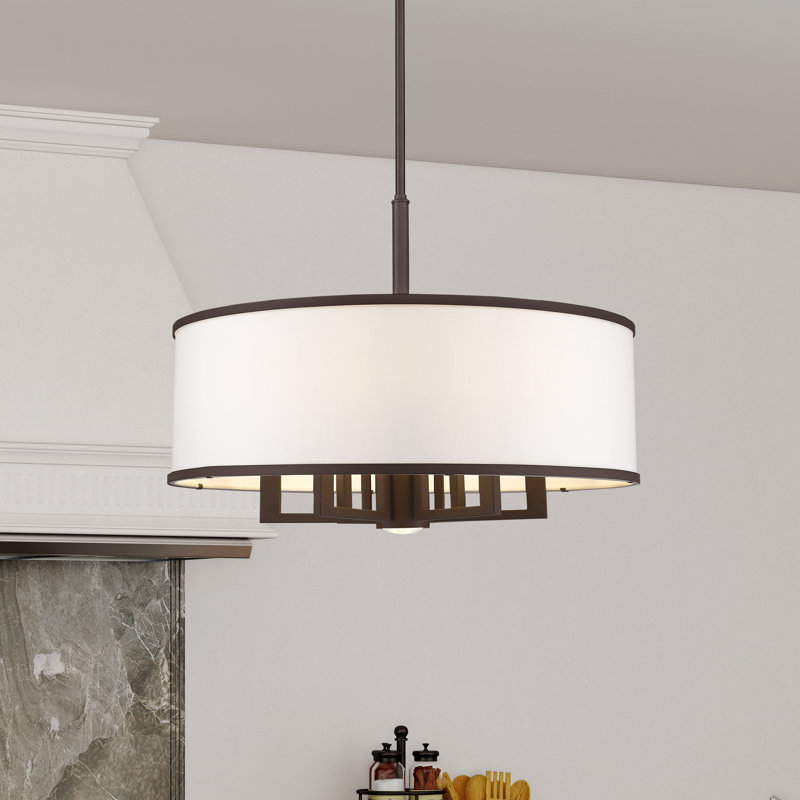 Berthine 7 - Light Dimmable Drum Chandelier, Bronze