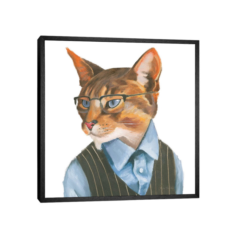 Cattitude IV by Myles Sullivan - Floater Frame Gallery-Wrapped Canvas Giclée on Canvas, Black Framed Canvas