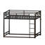 Queen Size Loft Bed for Kids & Teens, Metal Bed Frame with Ladder, 10.9-Inch Full-Length Guardrails, 36.3-Inch Under-Bed Clearance, 330 Lb Capacity, Black