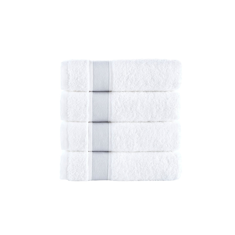 Brooks Brothers Ottoman Rolls Hand Towels, Silver