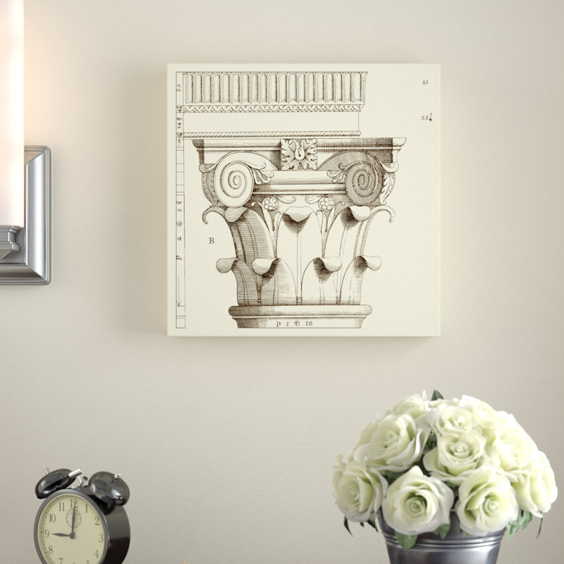'Corinthian Detail I' Print on Wrapped Canvas, 14" H x 14" W x 2" D